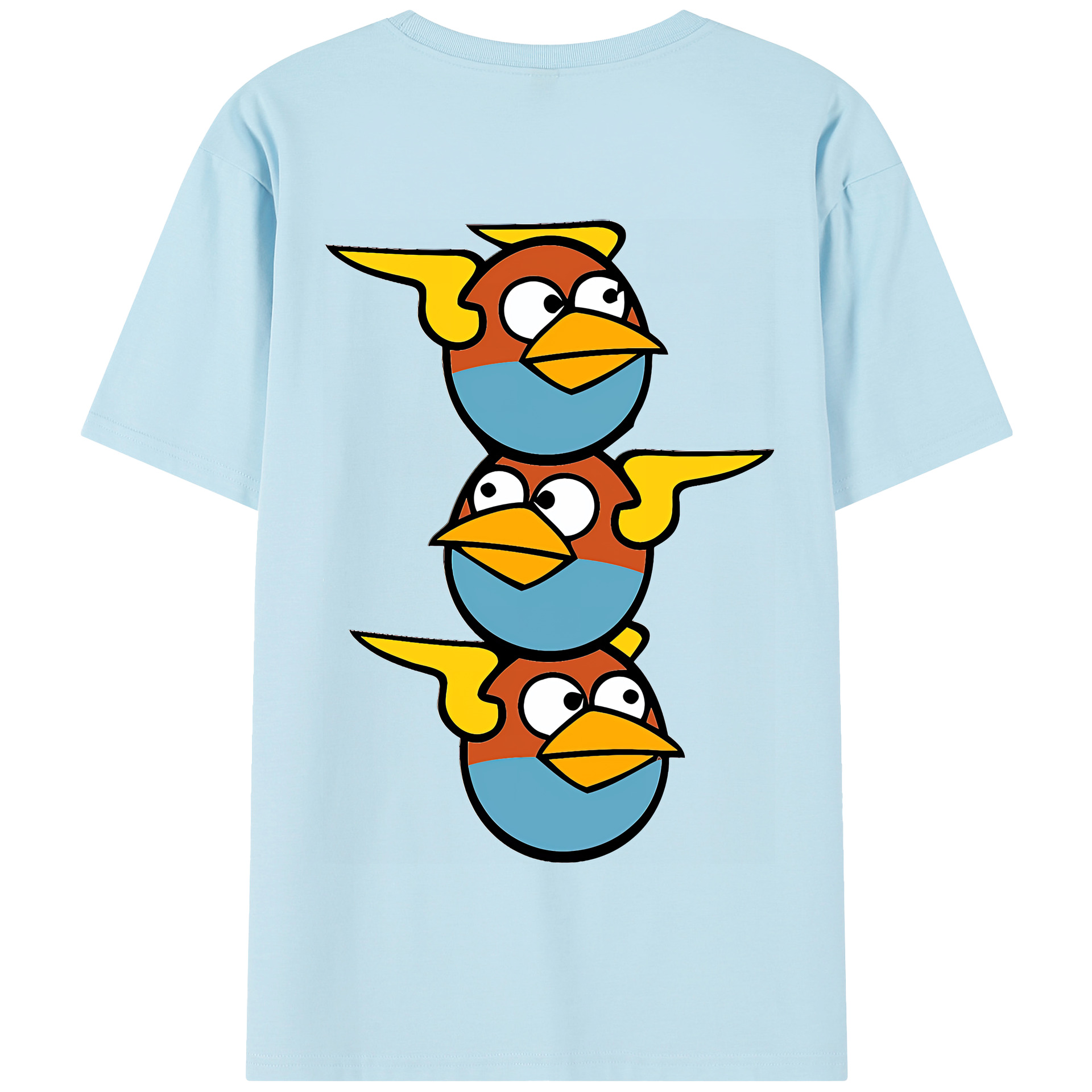 （画像用） Angry Birds アングリーバード 綿100％半袖Tシャツ（背面プリント）